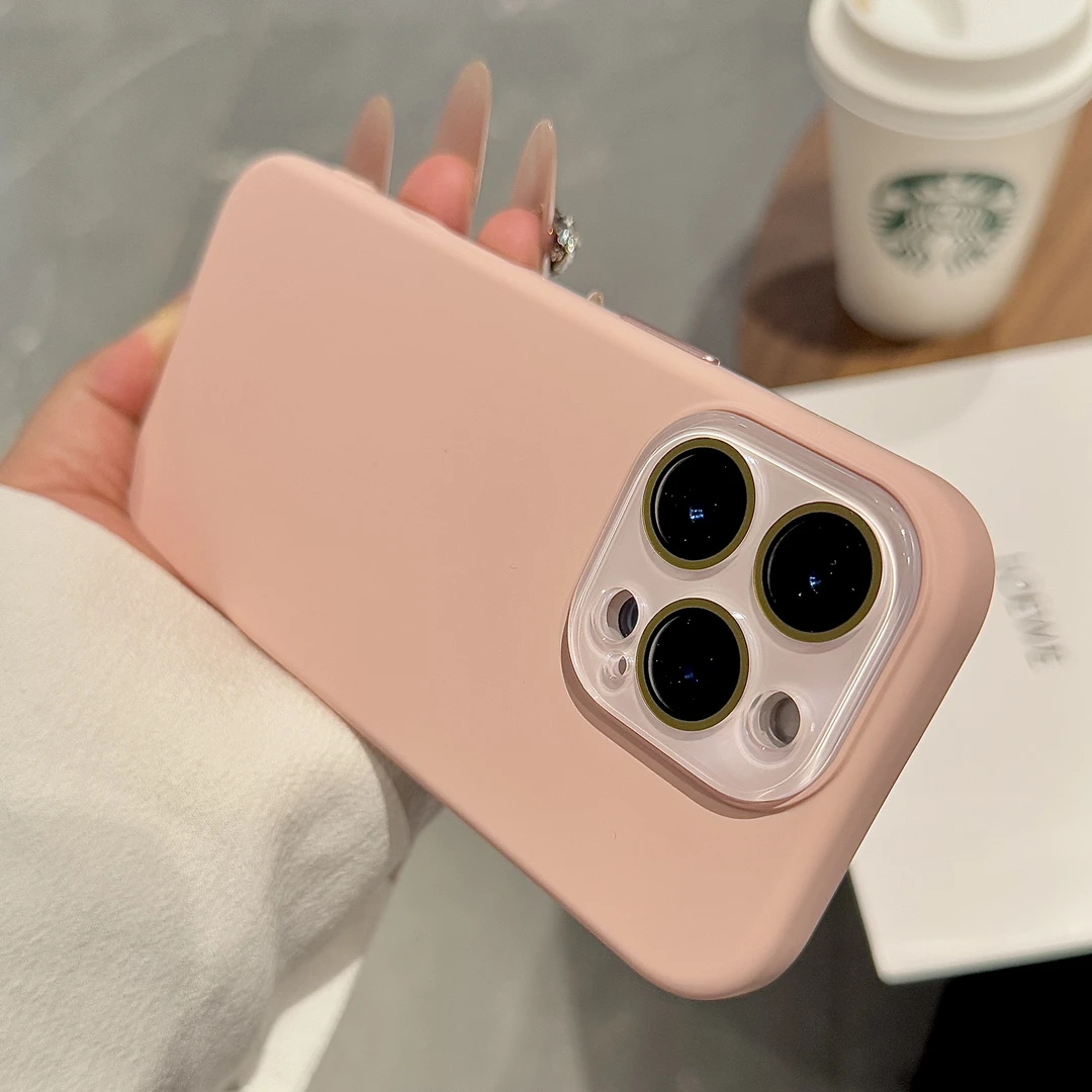 液态硅胶镜头全包iPhone16Promax手机壳苹果15/14/13/12防摔磨砂