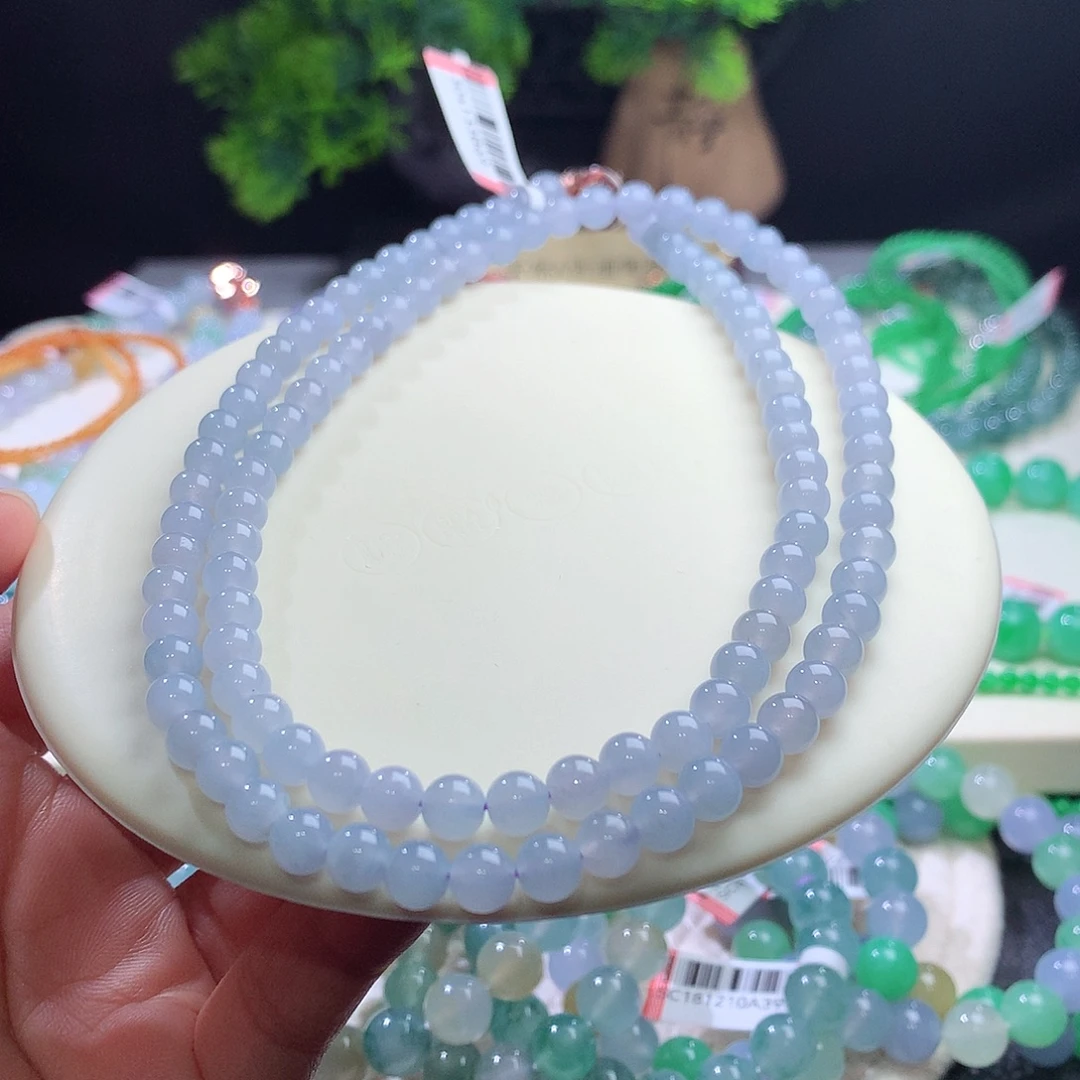 翡翠未镶嵌项链卡6mm