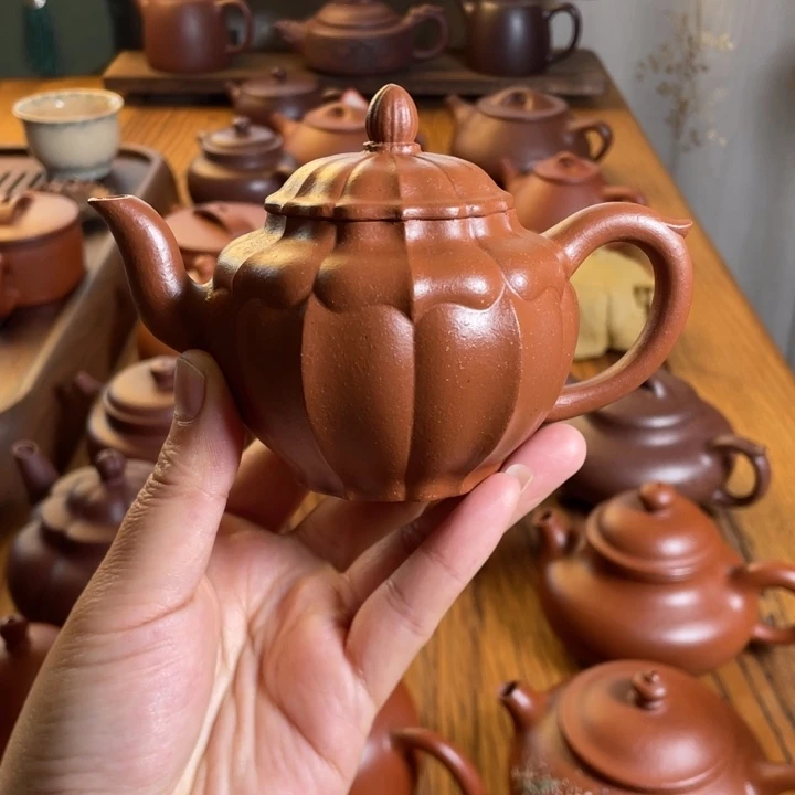 茶杯紫砂半手工红将坡宫灯180cc