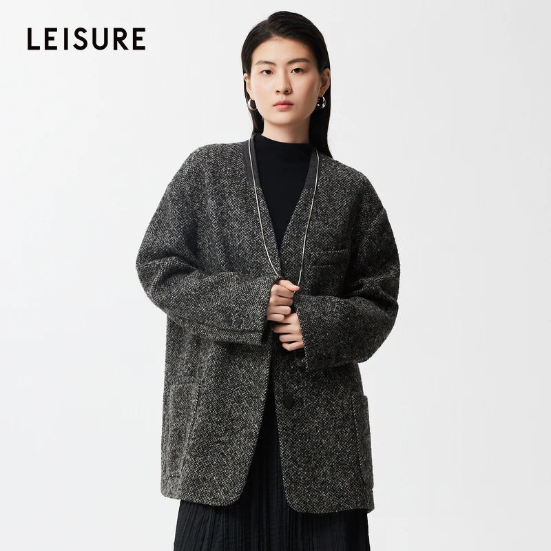 4031-L2440905W00三彩丽雪leisure挂面拱针工艺双内袋设计毛dbq