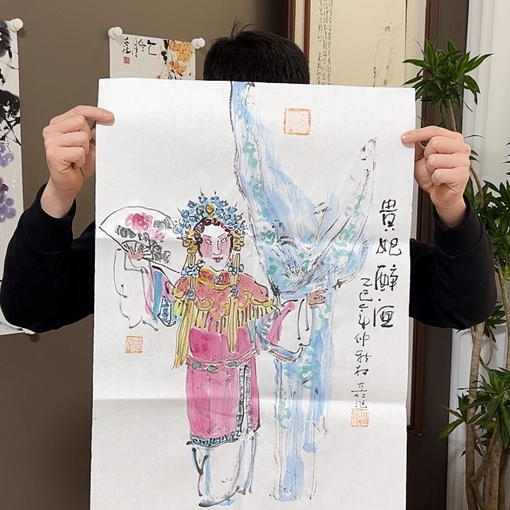 楚***文国画林立仁  手绘原创