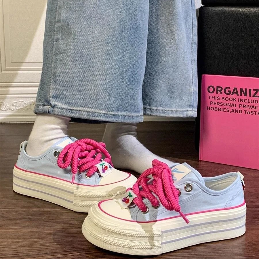 回力樱桃帆布鞋女鞋2025夏季新款原创多巴胺透气休闲网红百搭板鞋