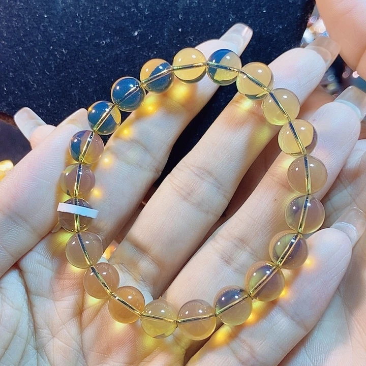 蓝珀未镶嵌珠宝奇石墨西哥蓝珀手串9