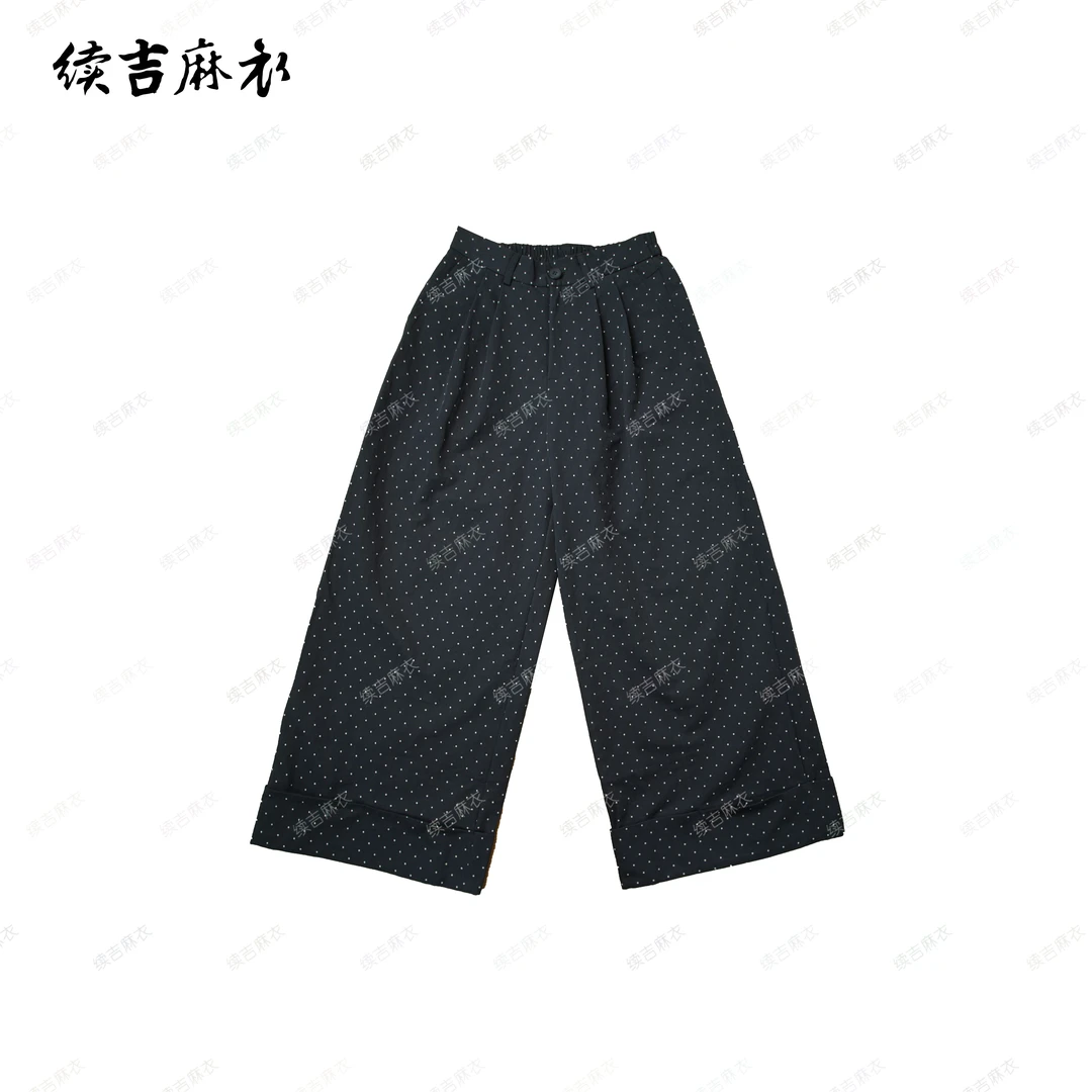 春-原创设计25-116波点棉休闲百搭宽松优雅直筒裤