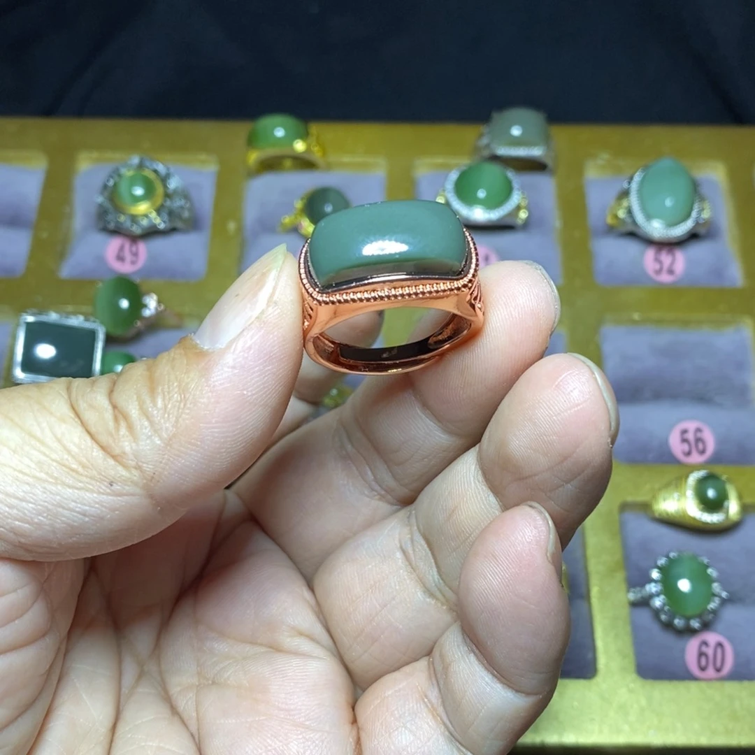 和田玉（碧玉）戒指未镶嵌