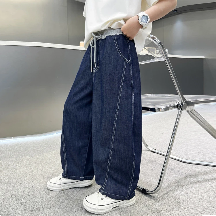 男童裤子夏季薄款牛仔裤2025新款中大儿童夏装防蚊裤男孩休闲长裤