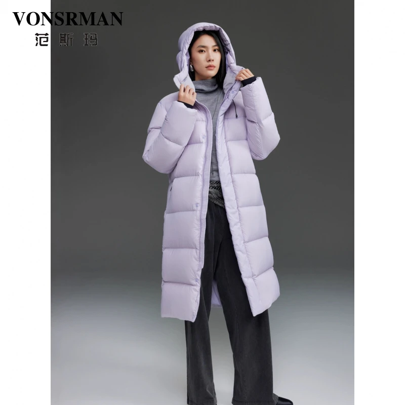 连帽加厚羽绒服女2025冬季新款时尚长款过膝高端保暖宽松百搭外套
