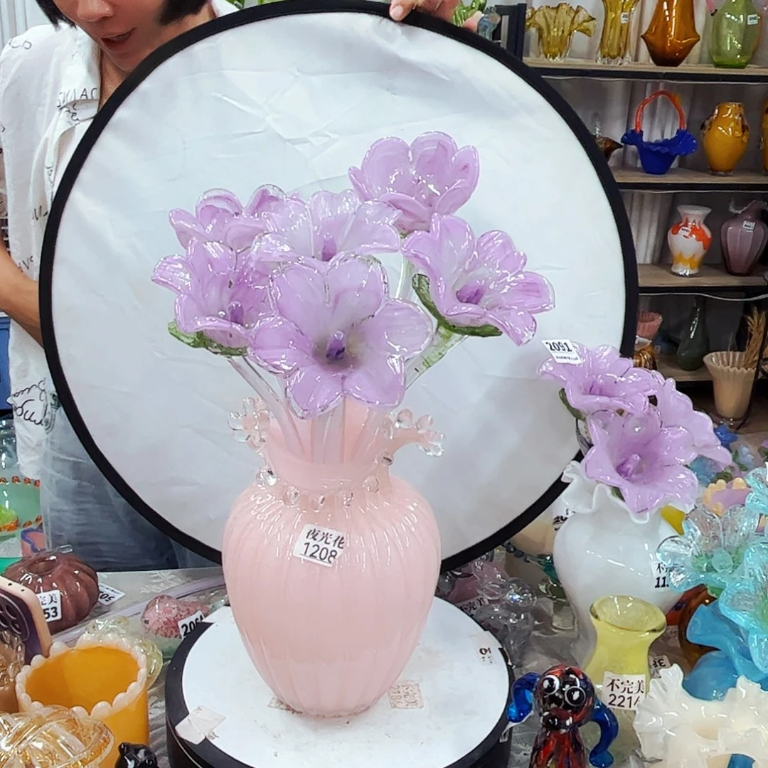 6花1夜光瓶 家悦琉璃工艺品