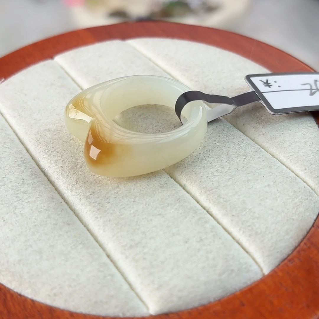 和田玉未镶嵌戒指r26飘糖布丁猫耳16.2