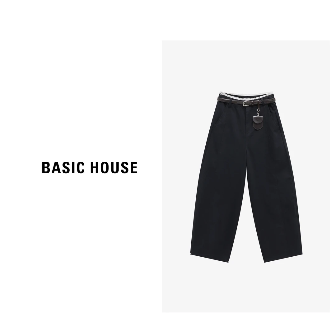 Basic House/百家好百搭老钱风女生宽松休闲百搭长裤-B0625B5JJW2
