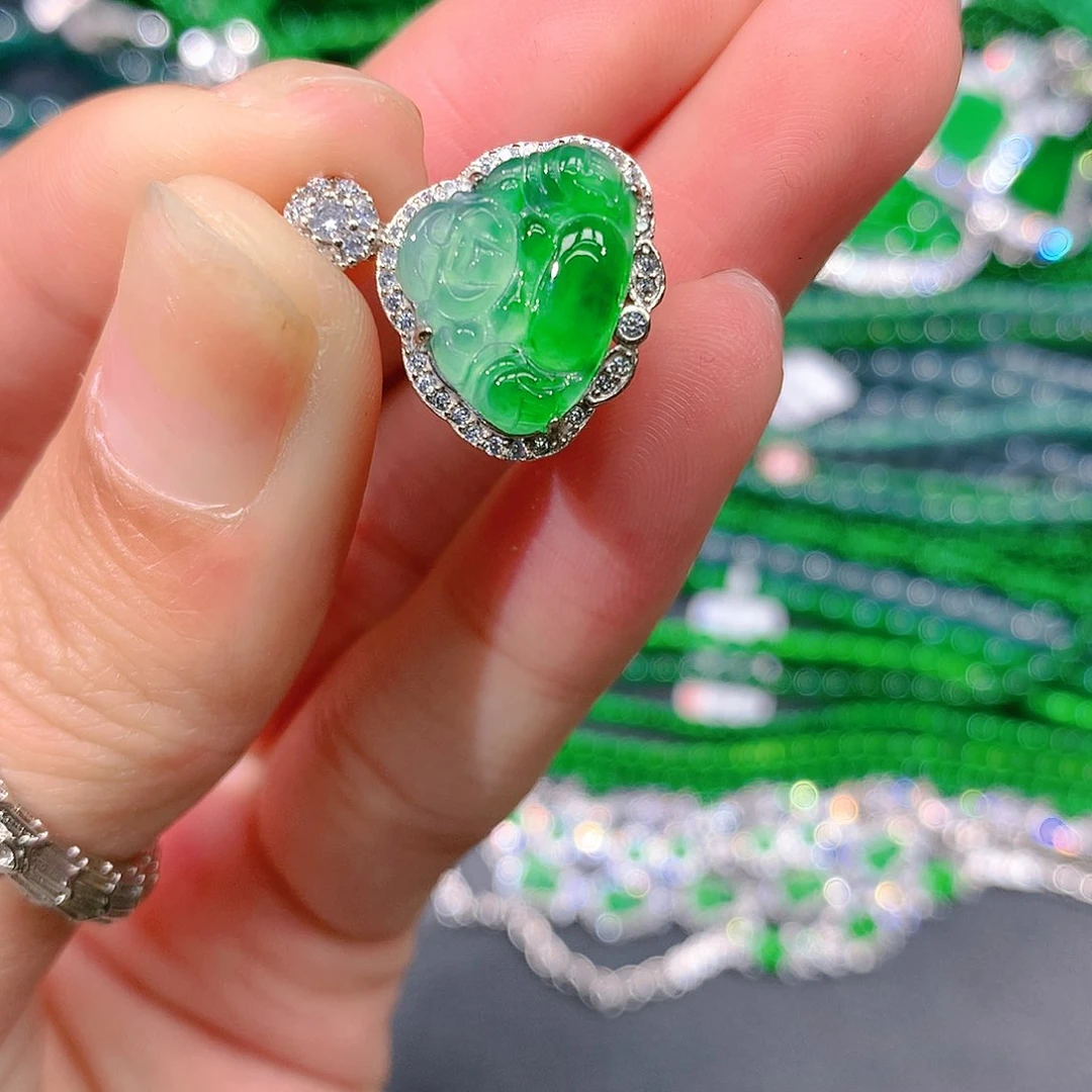 翡翠戒指未镶嵌天然翡翠