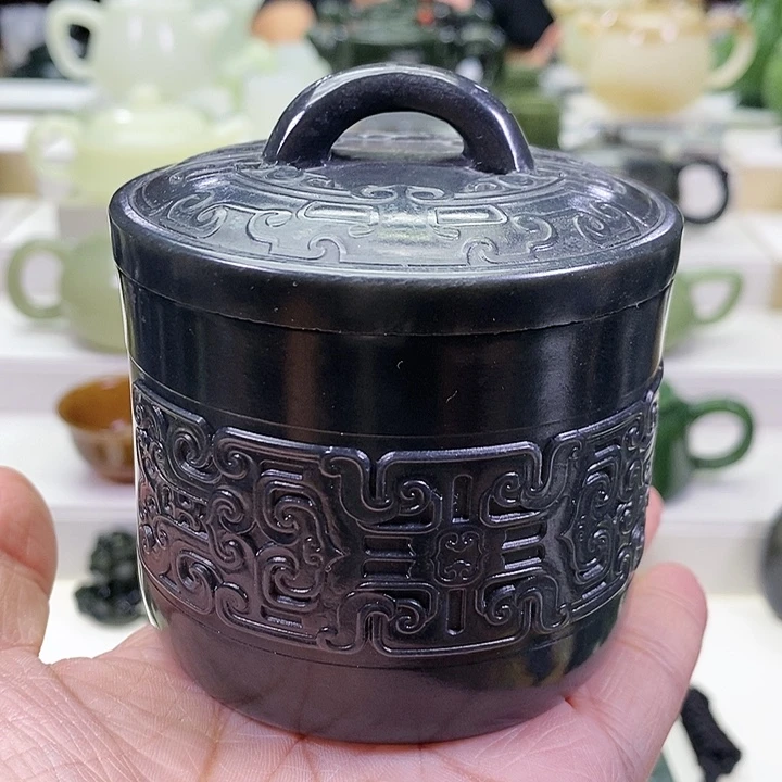 未镶嵌和田玉挂件茶叶罐
