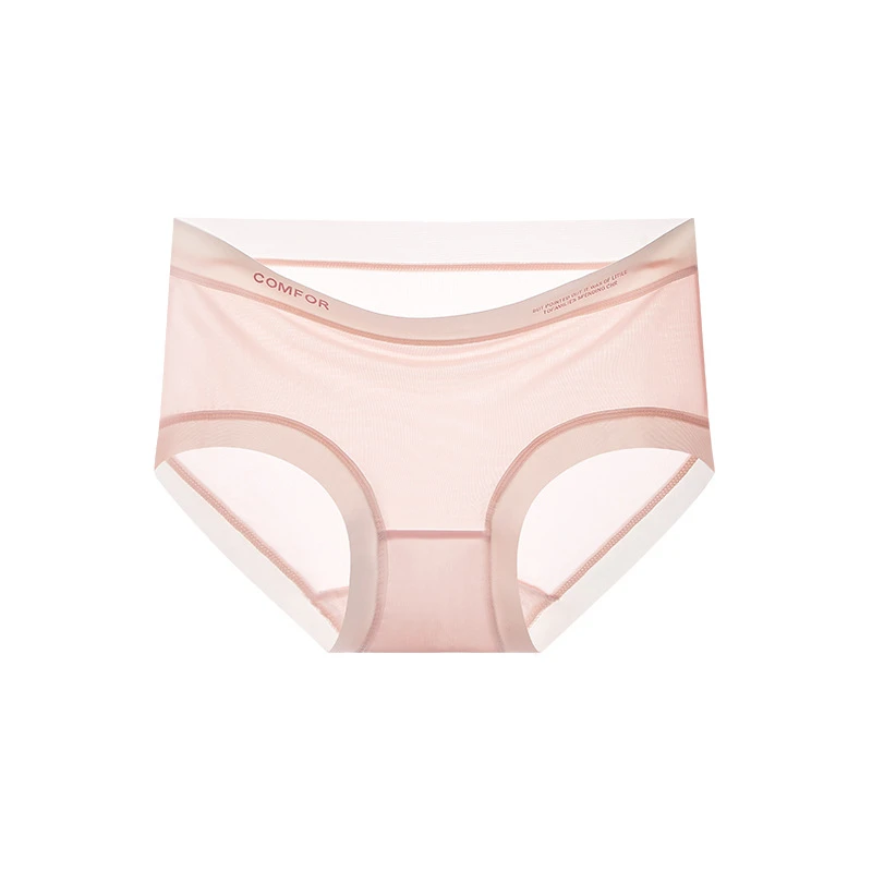 纯冰丝薄款裸感湿滑面料冰丝感面膜裤收腹透气超薄内裤女无痕女款