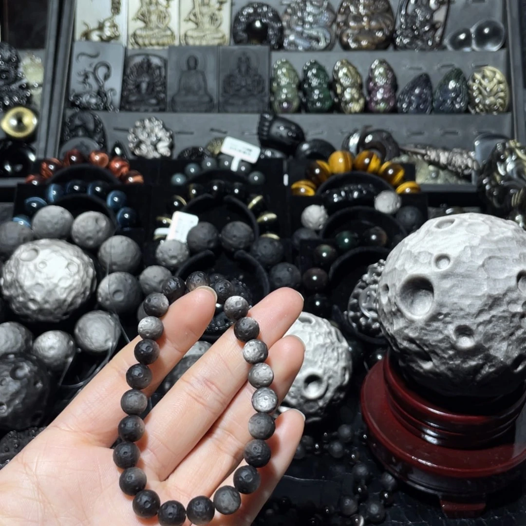 崽***跑黑曜岩未镶嵌珠宝奇石