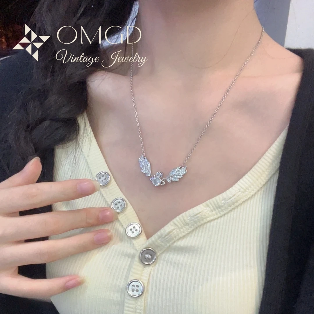 铜合金合成锆石项链 【D9124】天使之翼·星球项链 轻奢时尚设计款