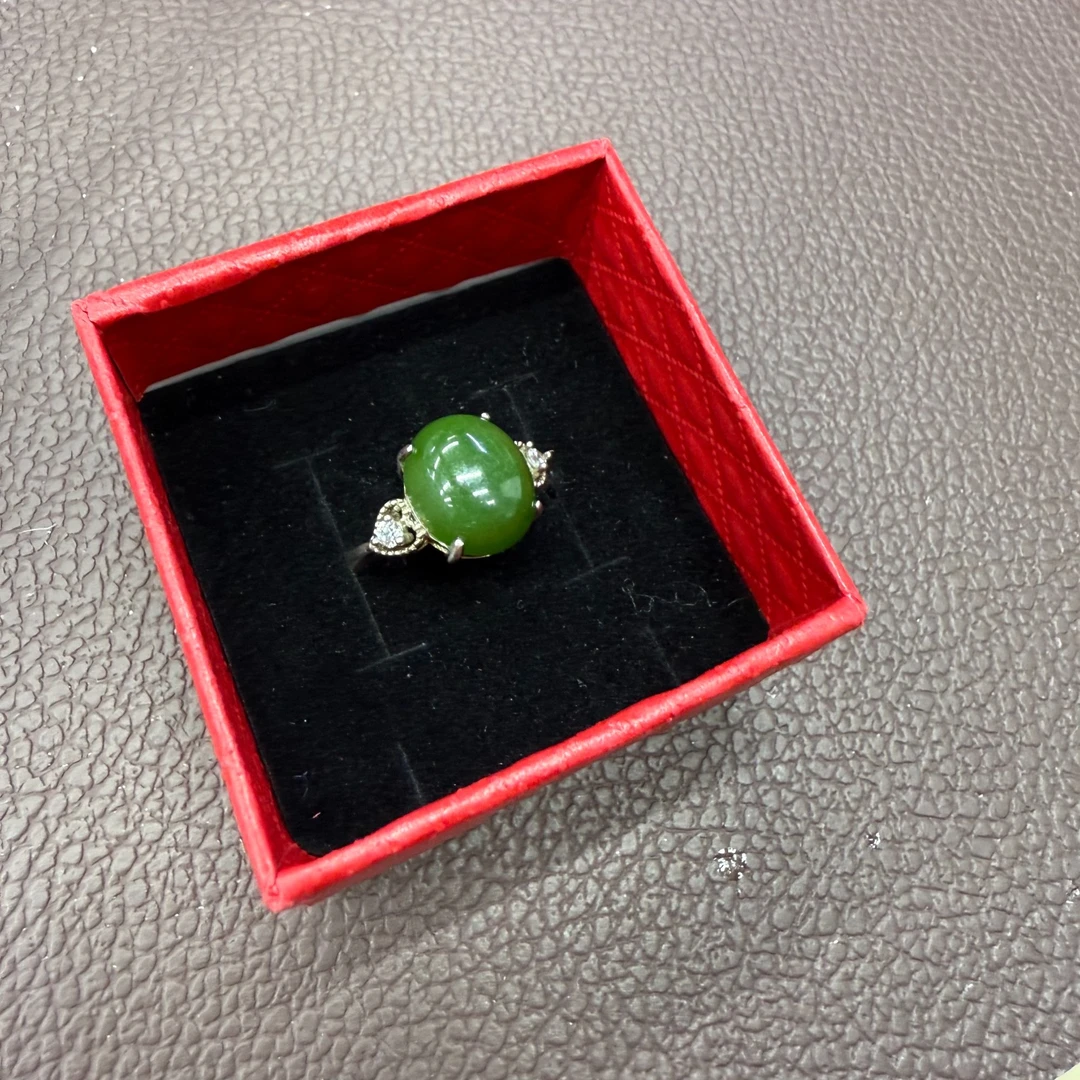 和田碧玉 蛋面戒指（多样性发货发一件）