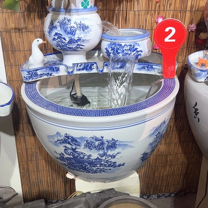 碧***玉不锈钢50青花流水带缸
