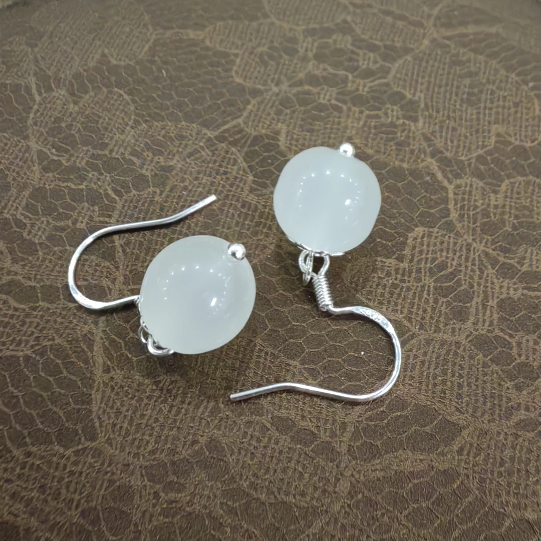 【大福珠宝严选】耳饰 新疆一级白圆珠耳钉