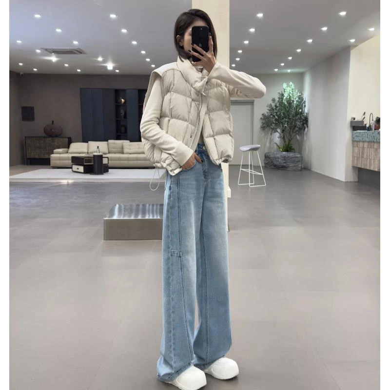 阿雅家97Y72大爆款（A版裤）韩版休闲不加绒微弹力裤子牛仔裤筒裤