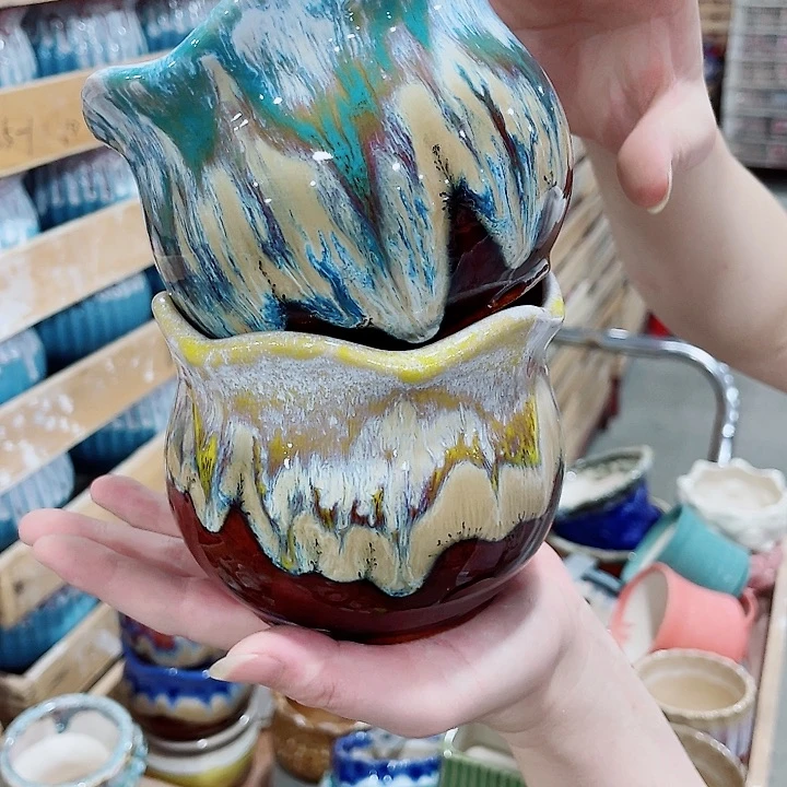 有孔，凑10元包邮陶瓷花盆发货！