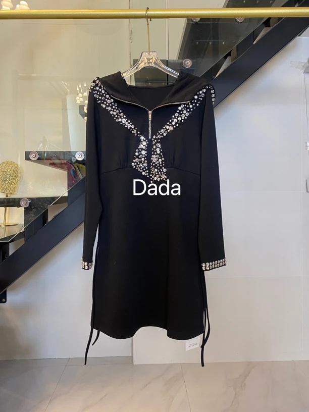 Dada设计款新款重工个性款休闲时尚百搭修身长袖T恤连衣裙