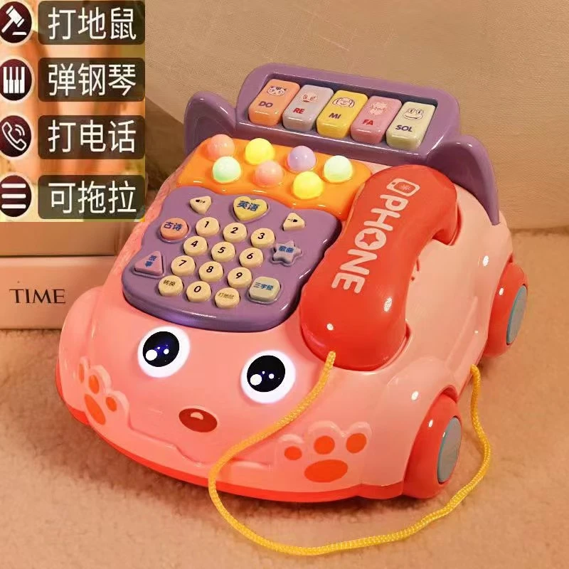 益智儿童电话机仿真座机玩具幼儿早教音乐电子琴女孩手机宝宝0岁3