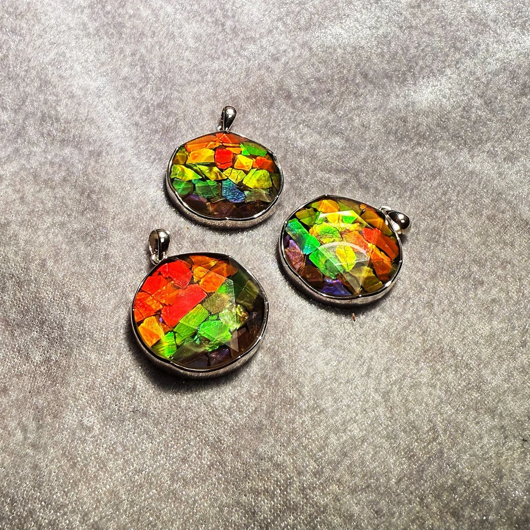 非金属玻璃吊坠 YS764 彩色玻璃六芒星吊坠