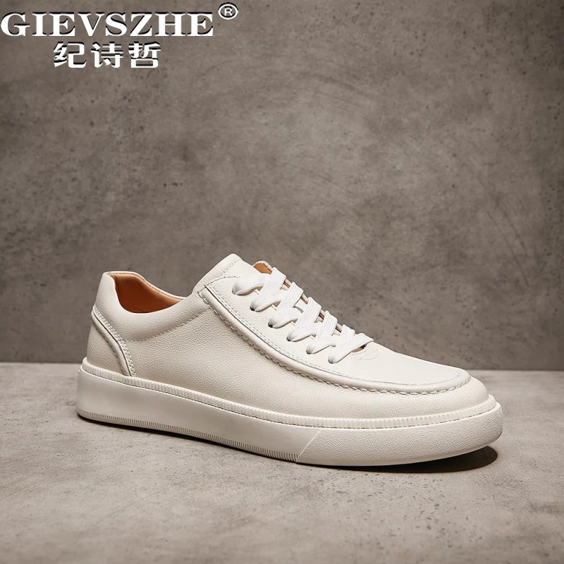 纪诗哲男鞋简约透气轻奢小白鞋潮流百搭休闲鞋子男款时尚软底板鞋