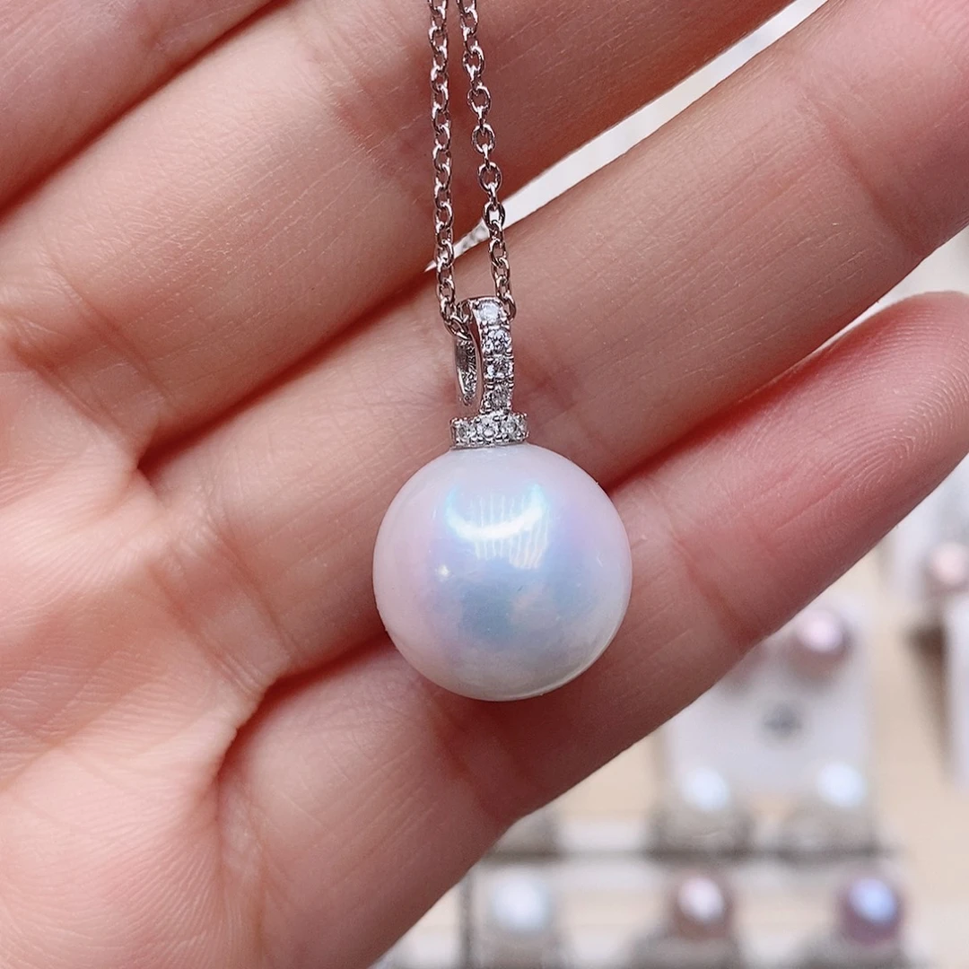 颈饰银S925镶嵌淡水珍珠