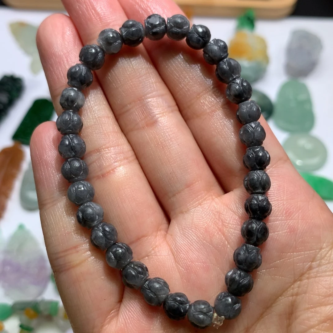 定制翡翠未镶嵌莲花珠