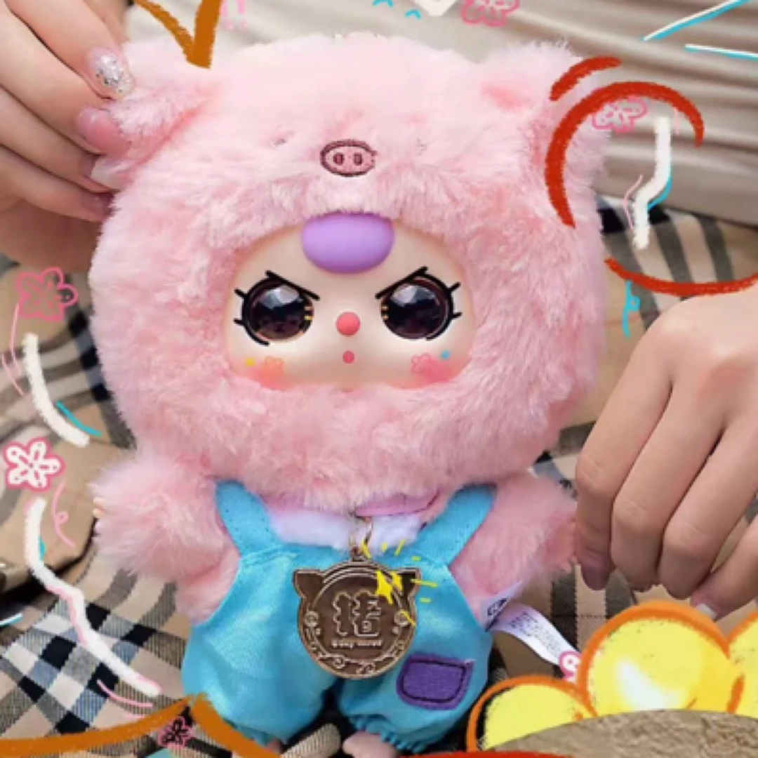 Baby Three娃三岁正品十二生肖二代潮玩盲盒公仔毛绒玩具