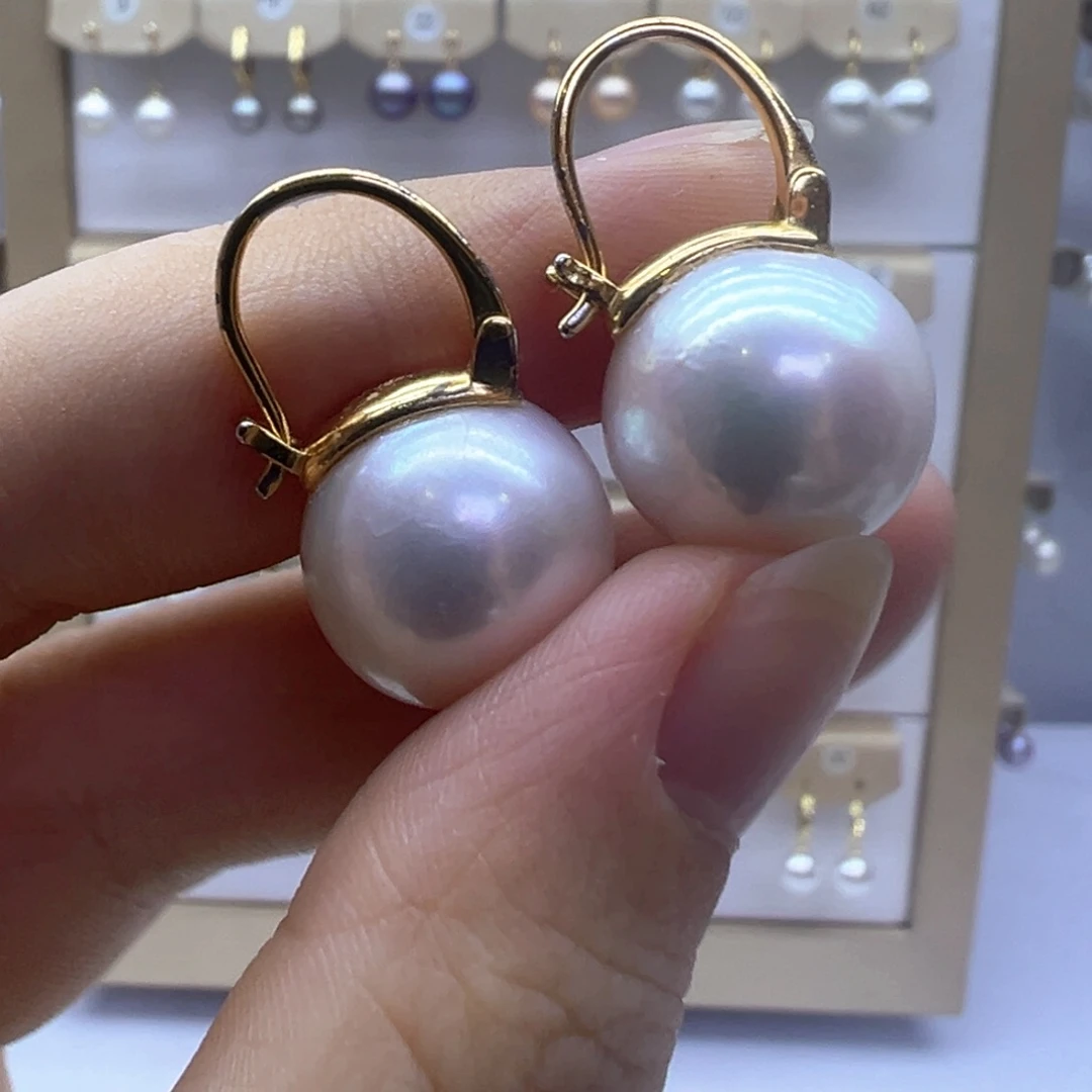 银S925镶嵌淡水珍珠耳饰