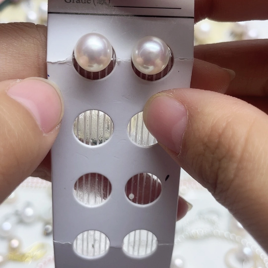 小***张淡水珍珠耳饰银S925镶嵌