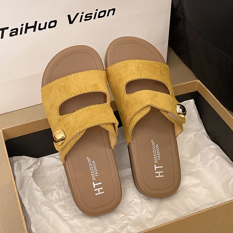 2025新款拖鞋女夏季外穿防滑时尚休闲厚底防滑沙滩女款一字凉拖鞋