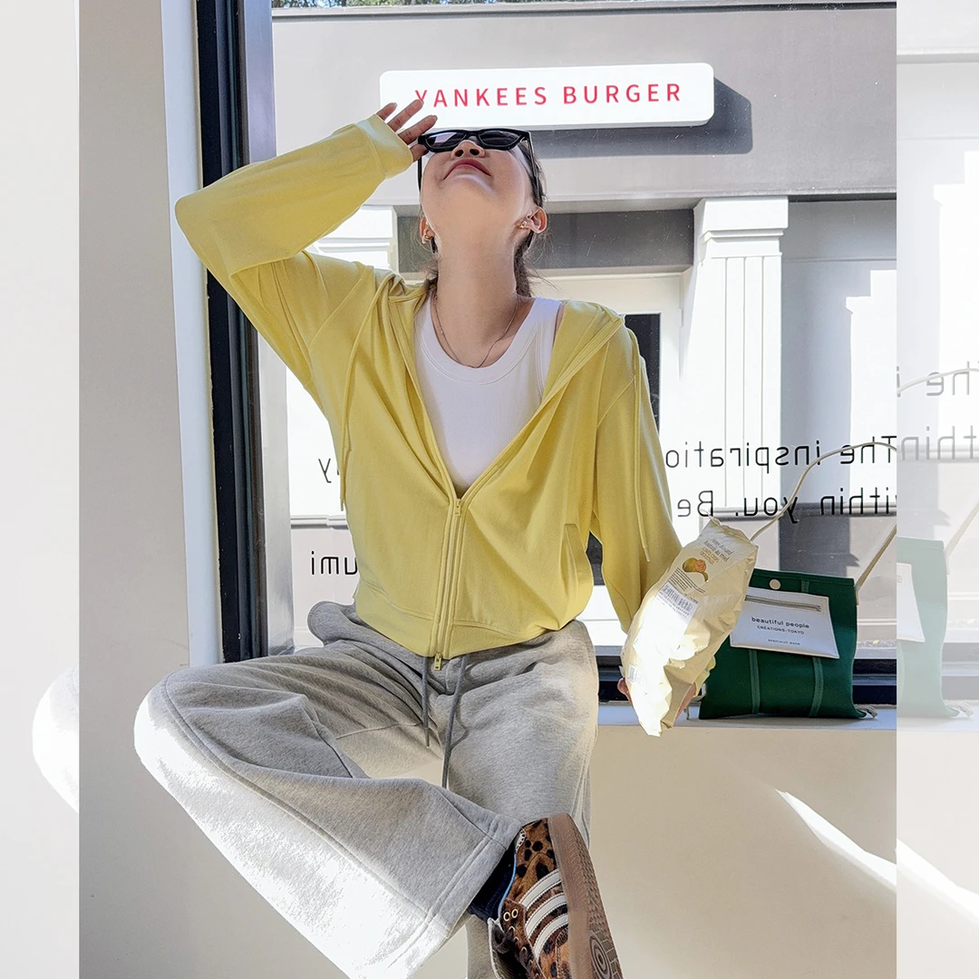 莉贝琳sisy糯米年糕卫衣宽松显瘦连帽开衫上衣外套女S25102HD01