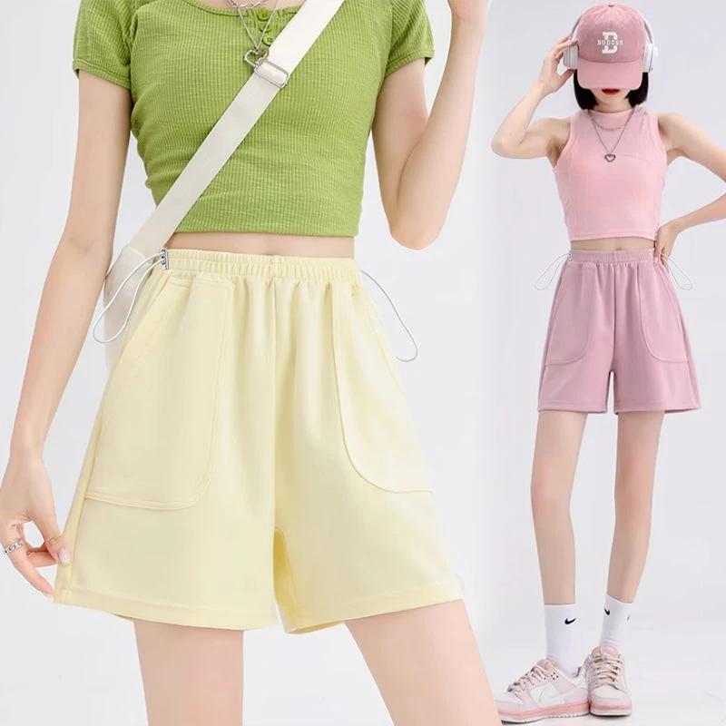 【贝贝】孕妇裤夏季新款阔腿奶皮短裤大口袋休闲工装五分裤