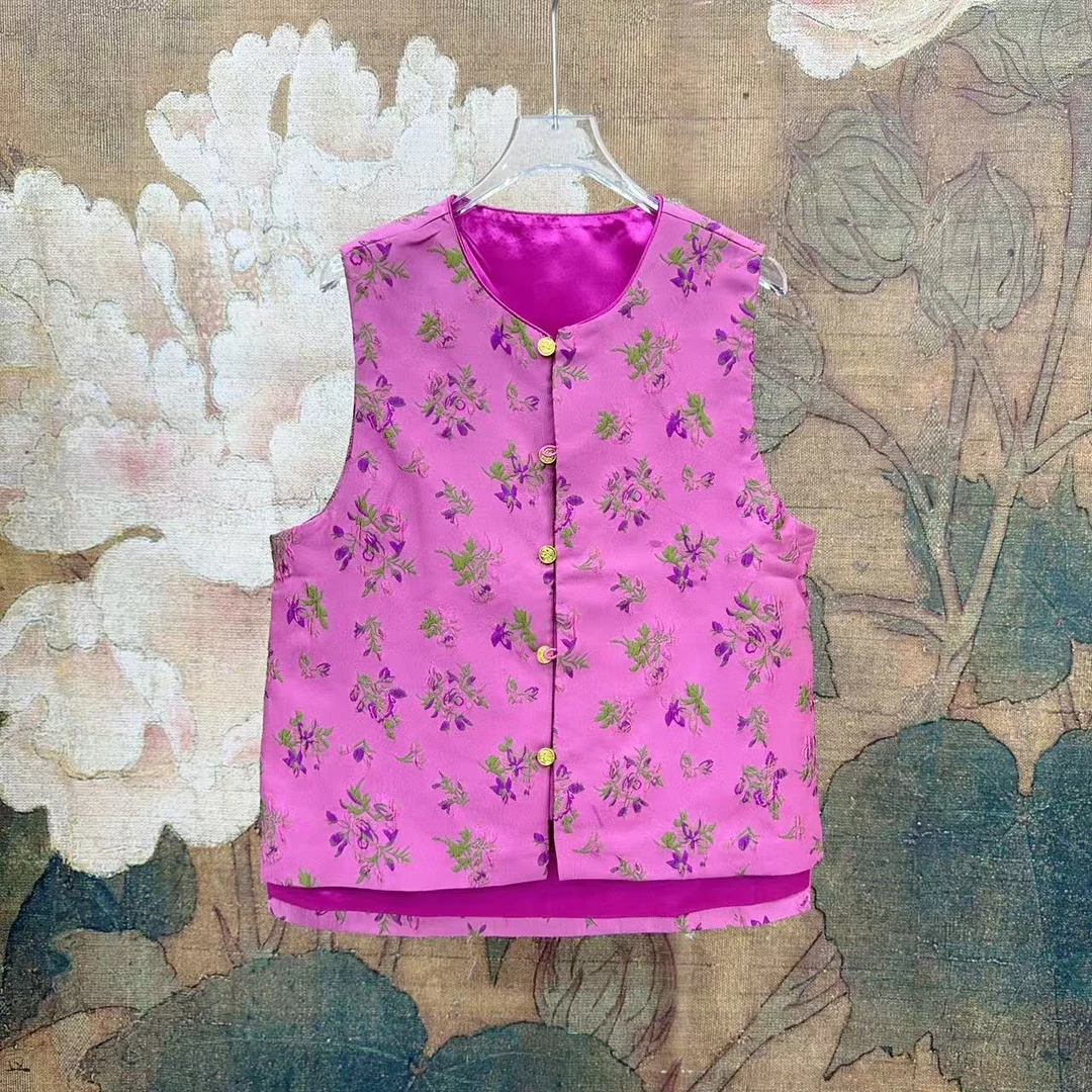 中式国风提花高级感时尚百搭显瘦春款盘扣马甲