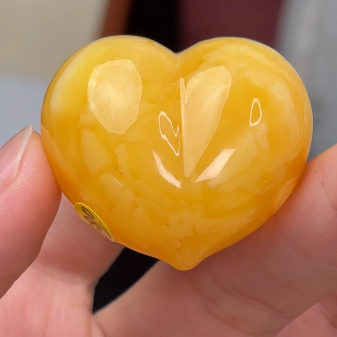 蜜蜡未镶嵌吊坠(不含链)浓蜡桃心