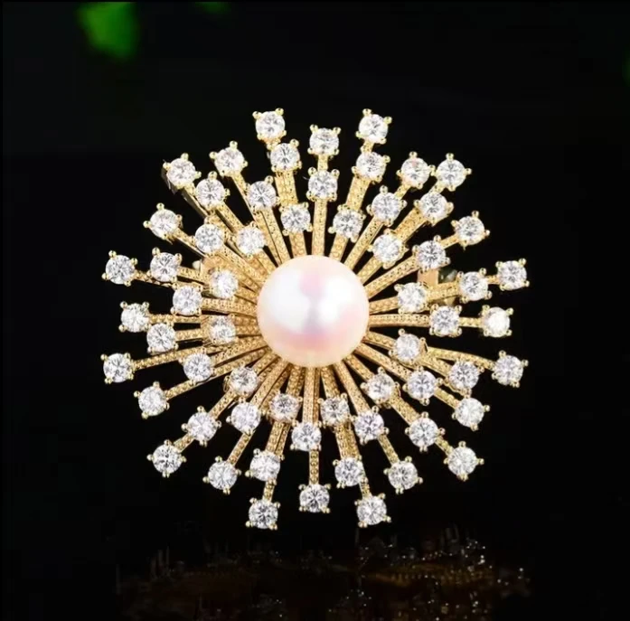 合金胸针 【珠珠绮梦】简约百搭精致优雅高档春夏时尚胸针6040