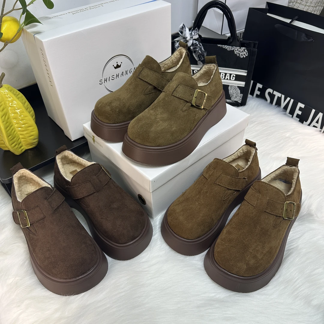 厚底全包女爆款秋冬季乐福雪地靴女款爆款勃肯鞋阔腿裤必备鞋