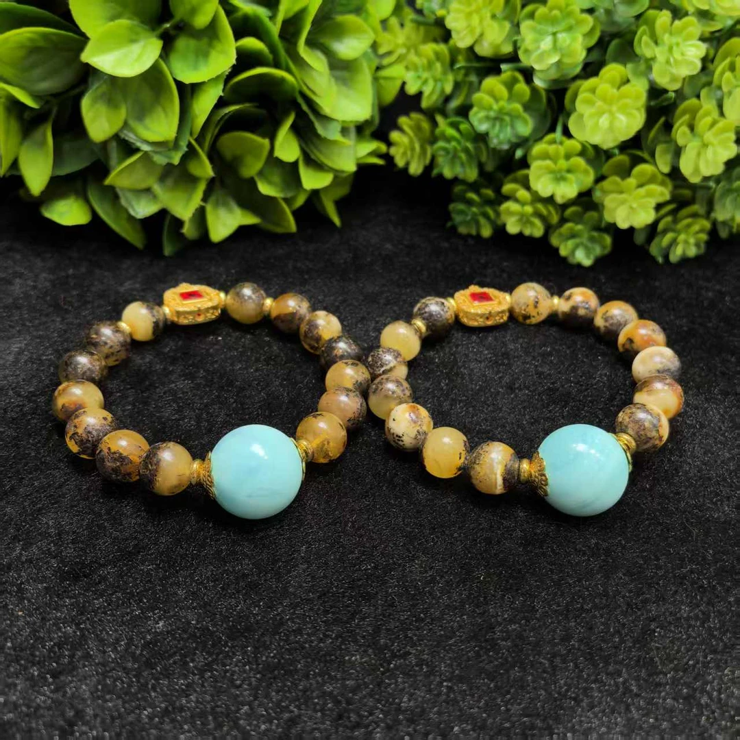 江德洋珠宝M2853瑶光九品仙灵草九元素翳珀手串-多样性发只发一件