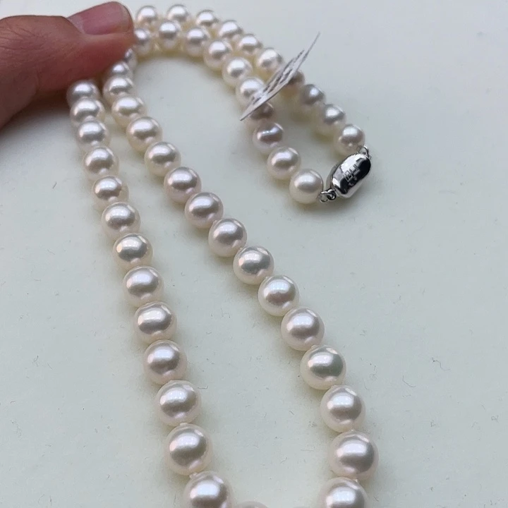 淡水珍珠颈饰银S925镶嵌卡8加极光炫彩高品
