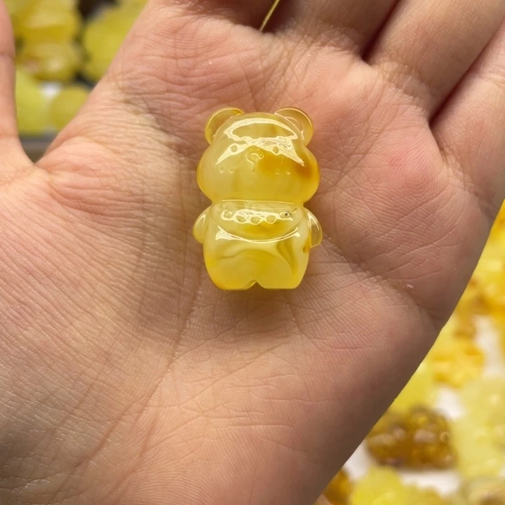 未镶嵌琥珀裸石天然琥珀蜜蜡熊3.8.g