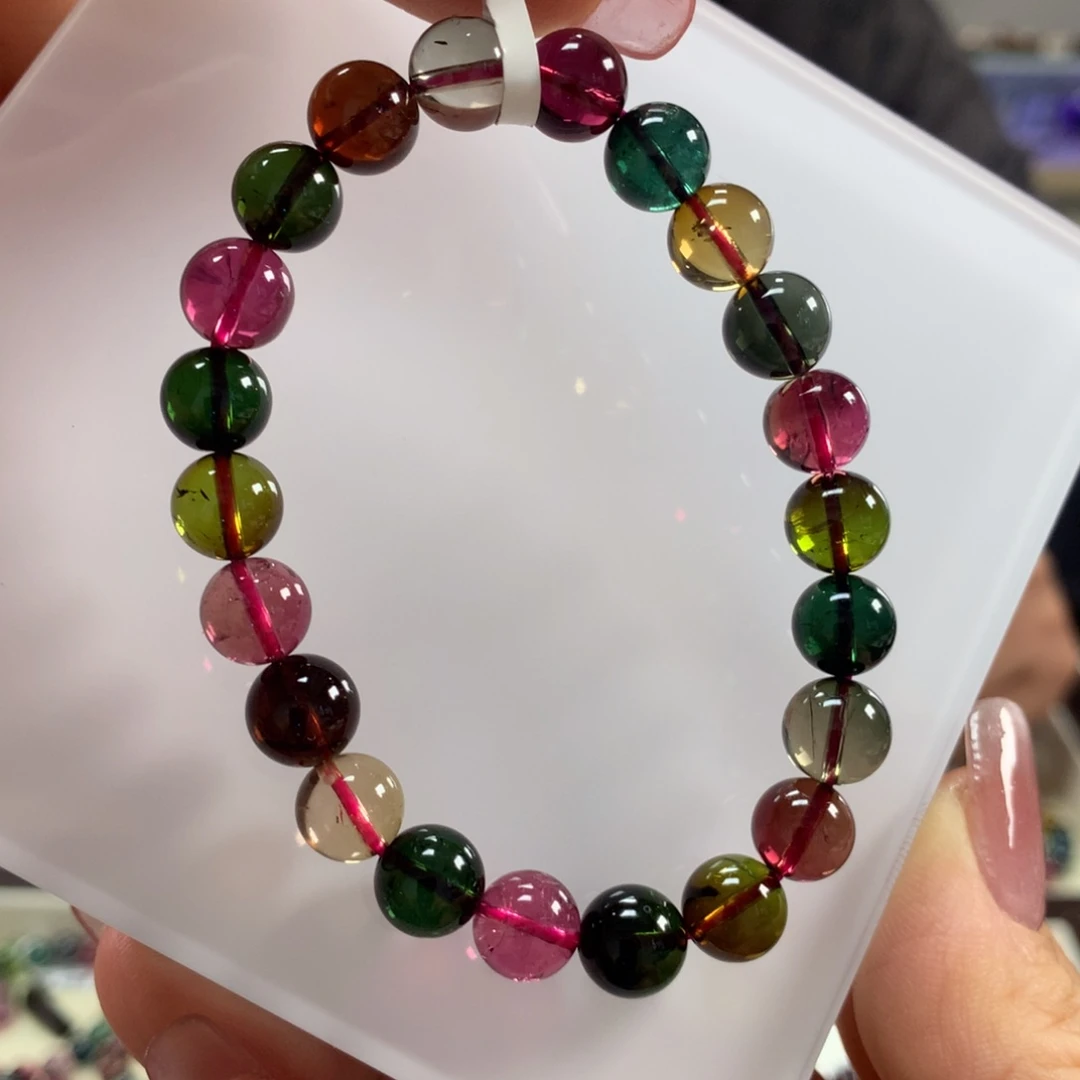 碧玺手链未镶嵌西****掉8.5毫米左右