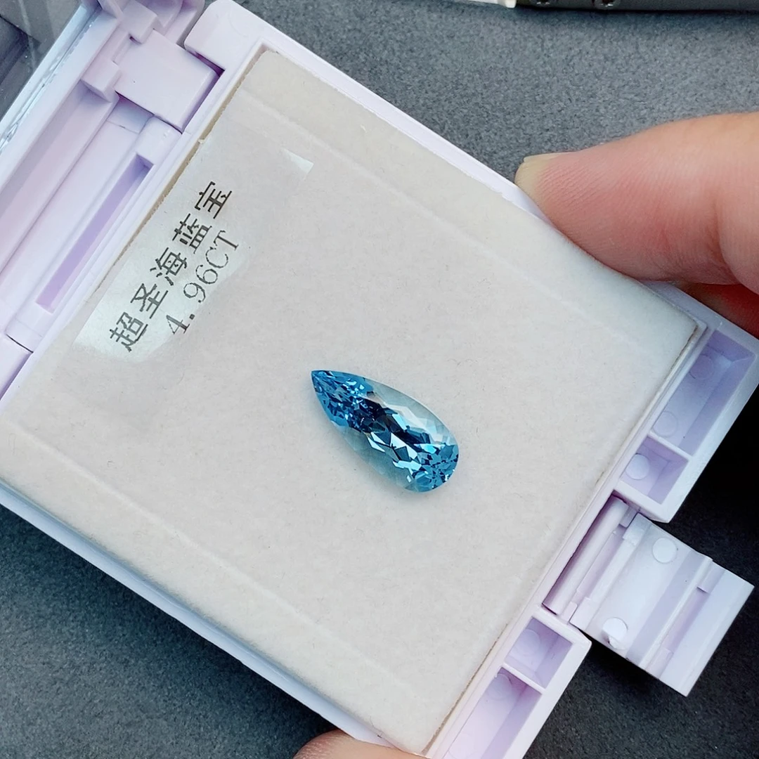 未镶嵌笔搁海蓝宝石4.96ct 吉尔德 超级圣玛利亚