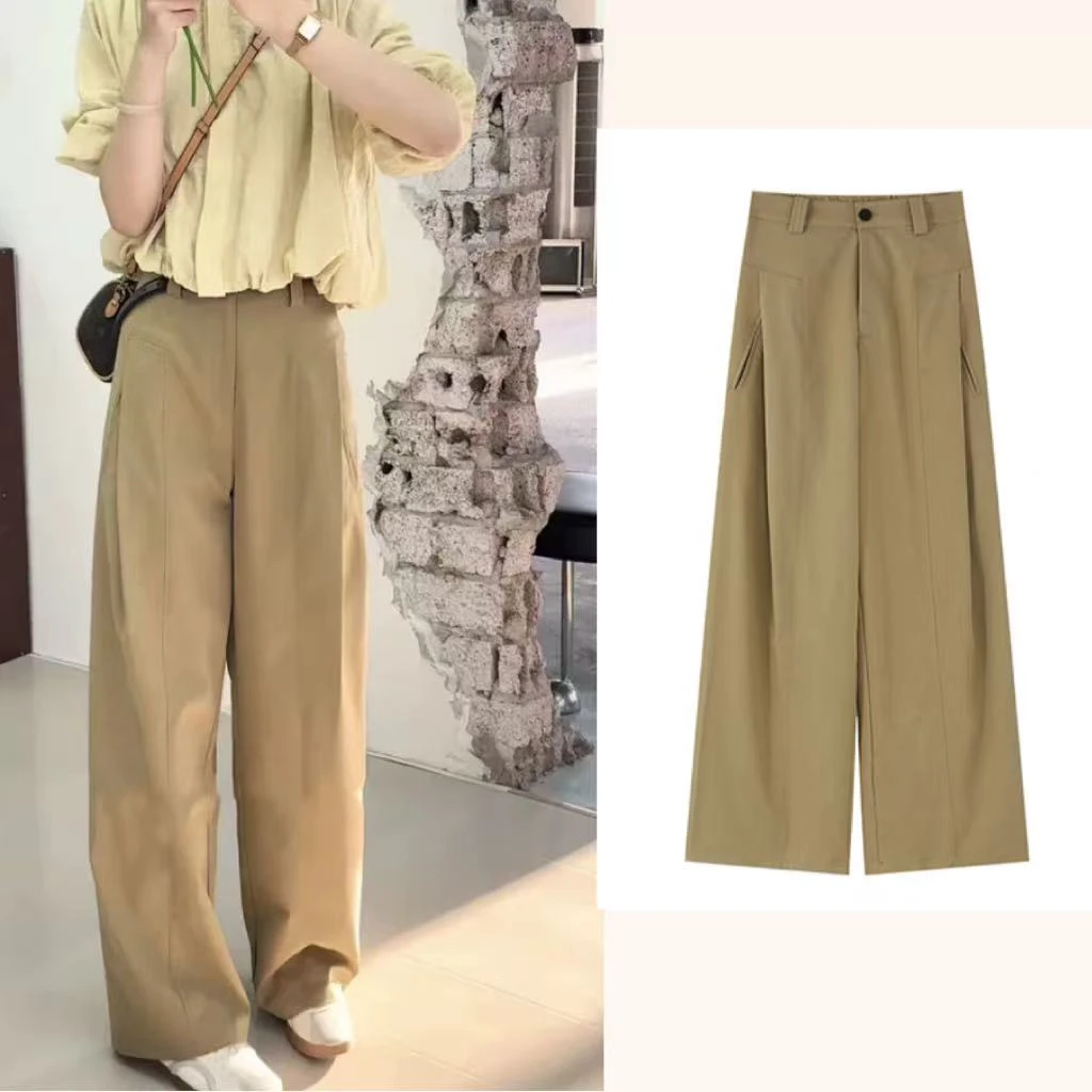 【莱赛尔弯刀裤】免烫抗皱！夏季新款高腰直筒时尚凉感风琴裤 250315