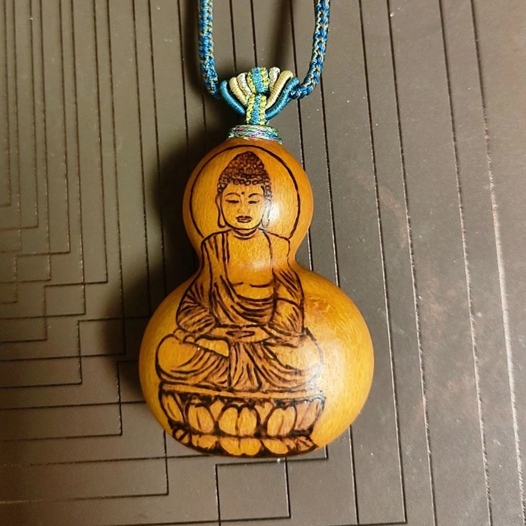 天然扁葫芦烙画挂件脖挂车挂护身平安顺遂老葫芦包浆