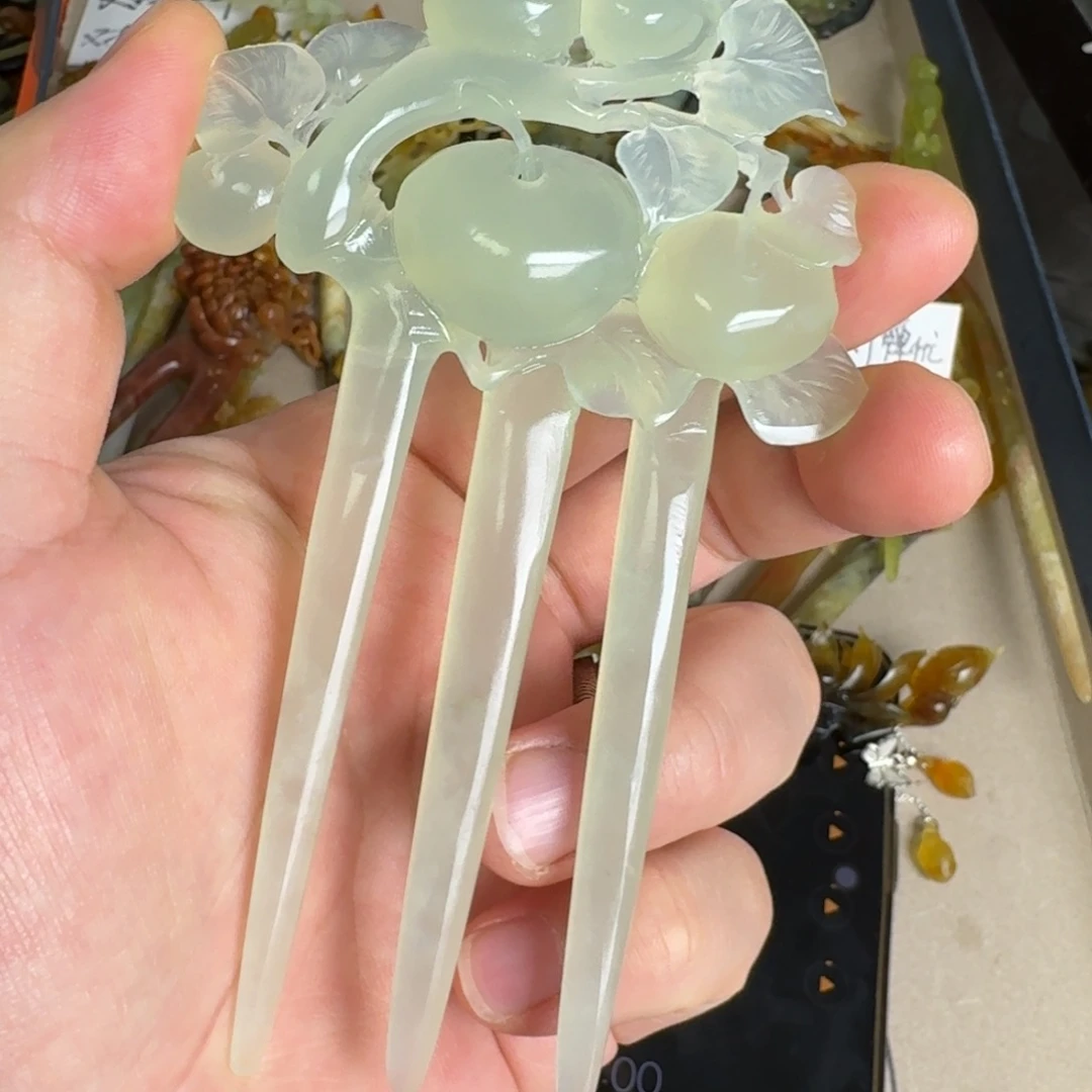 岫玉发饰未镶嵌v明君玉簪就是好看