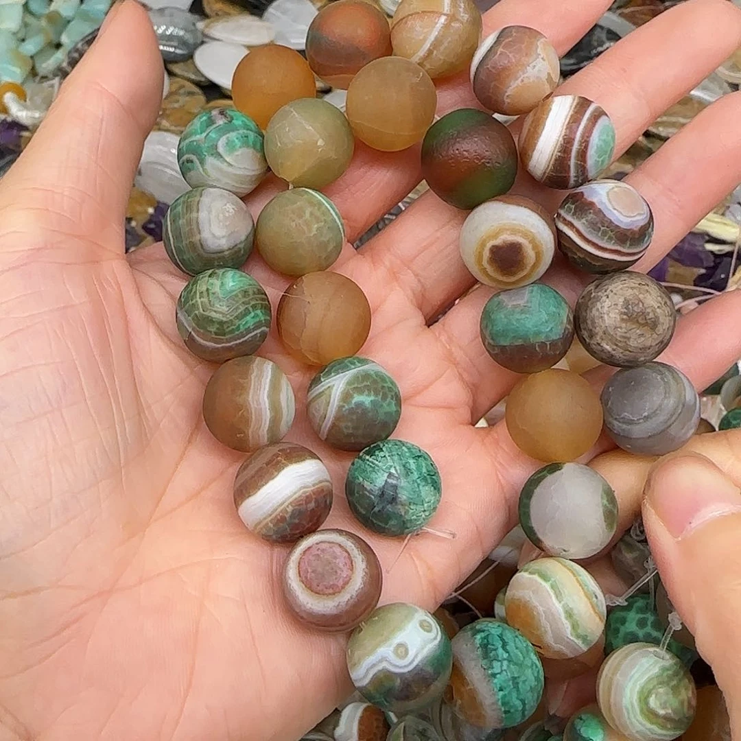 玛瑙/玉髓合金珠宝半成品橘皮玛瑙13mm一条