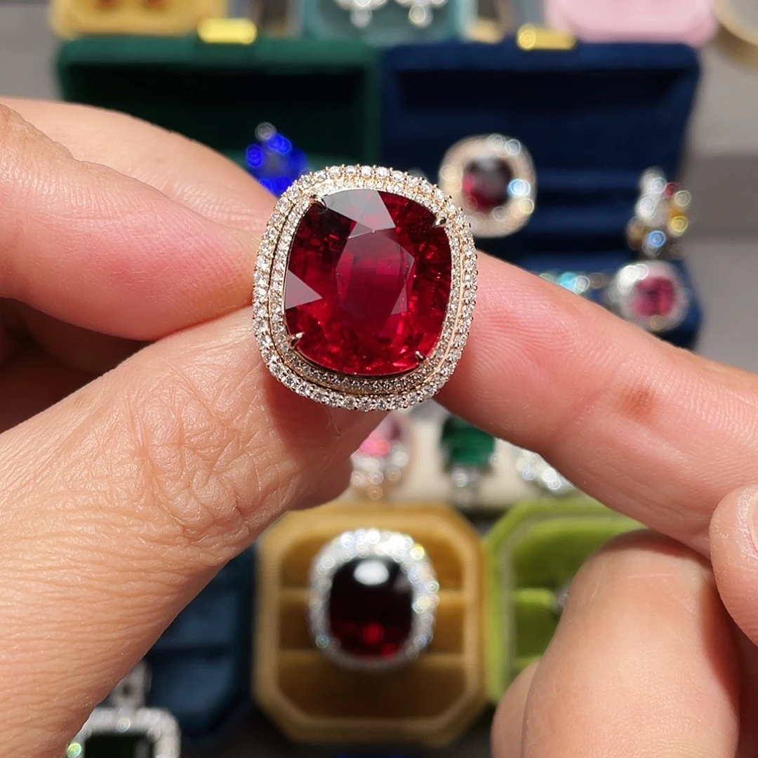 18K金镶嵌戒指碧玺16.41ct